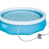 Brico Bestway Opblaaszwembad Fast Set Rond Met Filterpomp 305X76Cm- Opblaaszwembaden