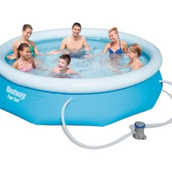 Brico Bestway Opblaaszwembad Fast Set Rond Met Filterpomp 305X76Cm- Opblaaszwembaden