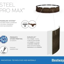 Brico Bestway Zwembad Steel Pro Max Rotan 366 Cm- Opzetzwembaden Zonder Pomp