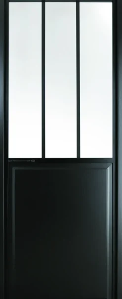 Brico Binnendeur Atelier Rechtsdraaiend Zwart Aluminium Mat Glas 211,5X93Cm- Binnendeuren