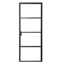 Brico Binnendeur Loft Rechtsdraaiend Zwart Aluminium 201,5X83Cm- Binnendeuren