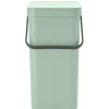 Vuilnisbakken|Brico Brabantia Afvalemmer Sort&Go 16L Jade Groen