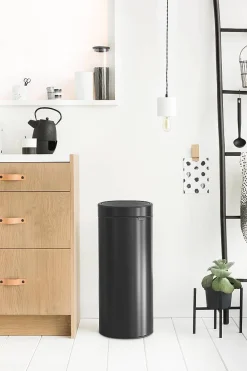 Vuilnisbakken|Brico Brabantia Afvalemmer Touch Bin New Matt Black 30L