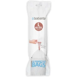 Vuilnisbakken|Brico Brabantia Afvalzak Perfectfit L Wit 45L 10 Stuks