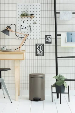 Vuilnisbakken|Brico Brabantia Pedaalemmer Newicon Platinum 12L