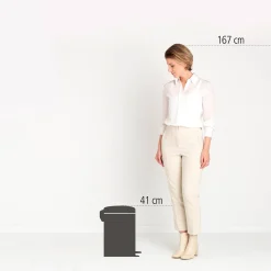 Vuilnisbakken|Brico Brabantia Pedaalemmer Newicon Matt Black 12L