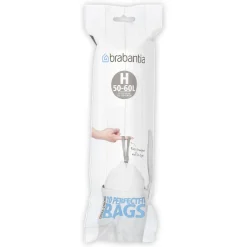 Vuilnisbakken|Brico Brabantia Perfectfit Afvalzak Met Trekbandsluiting Code H 50-60L 10 Stuks/Rol Recycled