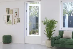 Brico Cando Hordeur Premium - Magnetische Hordeur - Wit Profiel - Grijs Gaas - 100X235Cm- Vliegendeuren