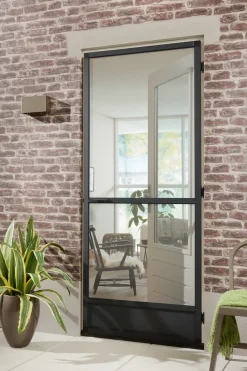 Brico Cando Hordeur Premium - Magnetische Hordeur - Antraciet Profiel - Grijs Gaas - 100X235Cm- Vliegendeuren