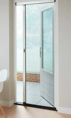 Brico Cando Hordeur Premium B - Plisse Hordeur - Wit Profiel - Grijs Gaas - 96X200Cm- Vliegendeuren