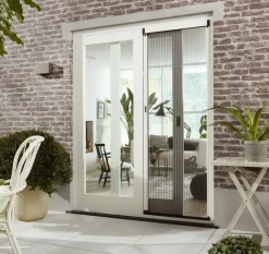 Brico Cando Hordeur Premium L - Plisse Hordeur - Wit Profiel - Grijs Gaas - 96X230Cm- Vliegendeuren