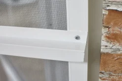 Brico Cando Hordeur Standaard - Scharnierende Hordeur - Wit Profiel - Grijs Gaas - 92X212Cm- Vliegendeuren