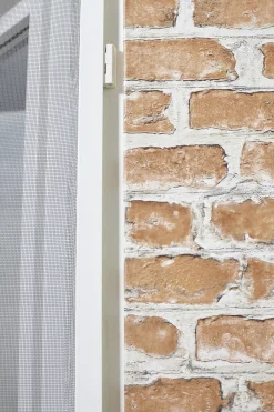 Brico Cando Hordeur Standaard - Scharnierende Hordeur - Wit Profiel - Grijs Gaas - 92X212Cm- Vliegendeuren