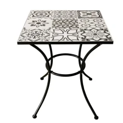 Brico Central Park Bistrotafel Atri Zwart/Wit 60X60Cm- Tuintafels