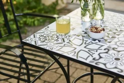Brico Central Park Bistrotafel Atri Zwart/Wit 60X60Cm- Tuintafels
