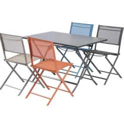 Brico Central Park Bistrotafel Stacy Antraciet Staal 110X70Cm- Tuintafels