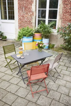 Brico Central Park Bistrotafel Stacy Antraciet Staal 110X70Cm- Tuintafels