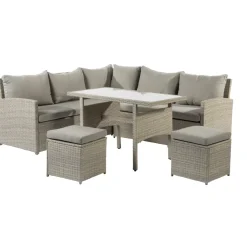 Brico Central Park Dining Loungeset Rochelle Creme 5 Stuks- Loungesets