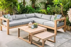Brico Central Park Hoekbank Loungeset Sorrento Acaciahout- Loungesets