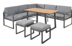 Brico Central Park Hoekbank Loungeset Monte Carlo 5-Delig Aluminium- Loungesets