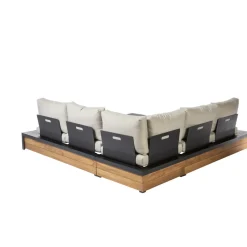 Brico Central Park Hoekbank Loungeset Cassis Zwart Hout- Loungesets