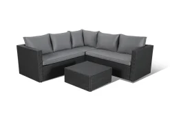 Brico Central Park Hoekbank Loungeset Alea Grijs Staal/Wicker 3 Stuks- Loungesets