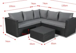 Brico Central Park Hoekbank Loungeset Alea Grijs Staal/Wicker 3 Stuks- Loungesets