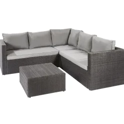 Brico Central Park Hoekbank Loungeset Alea Grijs Staal/Wicker 3 Stuks- Loungesets