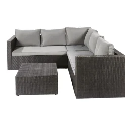 Brico Central Park Hoekbank Loungeset Alea Grijs Staal/Wicker 3 Stuks- Loungesets