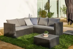 Brico Central Park Hoekbank Loungeset Alea Grijs Staal/Wicker 3 Stuks- Loungesets