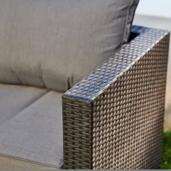Brico Central Park Hoekbank Loungeset Alea Grijs Staal/Wicker 3 Stuks- Loungesets