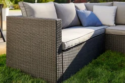 Brico Central Park Hoekbank Loungeset Alea Grijs Staal/Wicker 3 Stuks- Loungesets