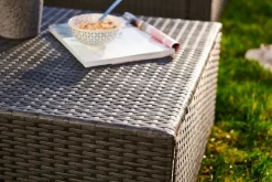 Brico Central Park Hoekbank Loungeset Alea Grijs Staal/Wicker 3 Stuks- Loungesets