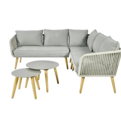 Brico Central Park Ischia Aluminium/Textiel Loungeset 214X214Cm- Loungesets