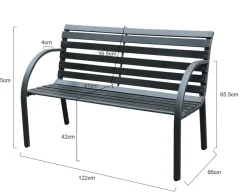 Brico Central Park Tuinbank City 2-Zits Zwart 122X66Cm- Tuinbanken