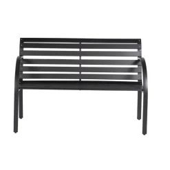 Brico Central Park Tuinbank City Staal/Fsc Eucalyptushout Zwart 122X81,5Cm- Tuinbanken