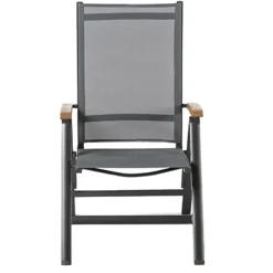 Brico Central Park Tuinstoel Analee Verstelbaar Aluminium/Textileen Grijs- Tuinstoelen