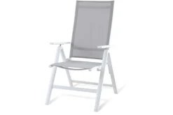 Brico Central Park Tuinstoel Anzio Stapelbaar Aluminium/Textileen Grijs- Tuinstoelen