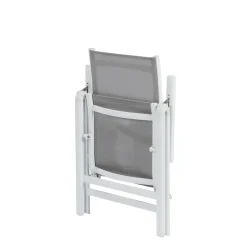Brico Central Park Tuinstoel Anzio Stapelbaar Aluminium/Textileen Grijs- Tuinstoelen