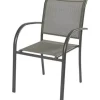 Brico Central Park Tuinstoel Bea Stapelbaar Aluminium/Textileen Antraciet- Tuinstoelen