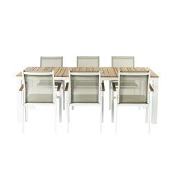 Brico Central Park Tuinstoel Bonifacio Stapelbaar Aluminium/Textileen Taupe- Tuinstoelen