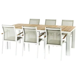 Brico Central Park Tuinstoel Bonifacio Stapelbaar Aluminium/Textileen Taupe- Tuinstoelen