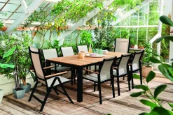 Brico Central Park Tuinstoel Bonifacio Stapelbaar Aluminium/Textileen Taupe- Tuinstoelen