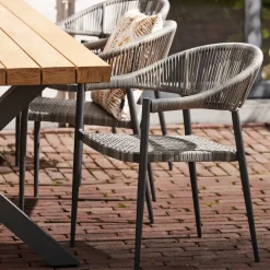 Brico Central Park Tuinstoel Collioure Aluminiuim/Wicker 60X56,5X78Cm- Tuinstoelen
