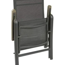 Brico Central Park Tuinstoel Dafne Verstelbaar Aluminium Textileen Antraciet- Tuinstoelen