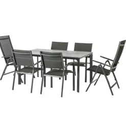 Brico Central Park Tuinstoel Dafne Verstelbaar Aluminium Textileen Antraciet- Tuinstoelen