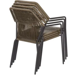 Brico Central Park Tuinstoel Frejus Stapelbaar Wicker Donkergrijs 65,5X62X84Cm- Tuinstoelen