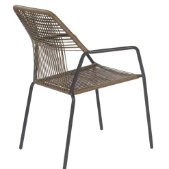 Brico Central Park Tuinstoel Frejus Stapelbaar Wicker Donkergrijs 65,5X62X84Cm- Tuinstoelen
