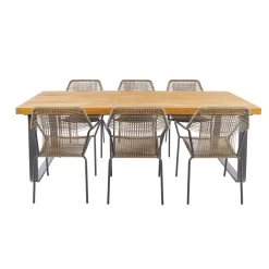 Brico Central Park Tuinstoel Frejus Stapelbaar Wicker Donkergrijs 65,5X62X84Cm- Tuinstoelen