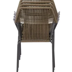 Brico Central Park Tuinstoel Frejus Stapelbaar Wicker Donkergrijs 65,5X62X84Cm- Tuinstoelen